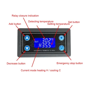 XY-WT01 Presnosť Digitálny Displej Regulátor Teploty Modul Digitálny Termostat LCD Displeji Profesionálneho Odvod Tepla