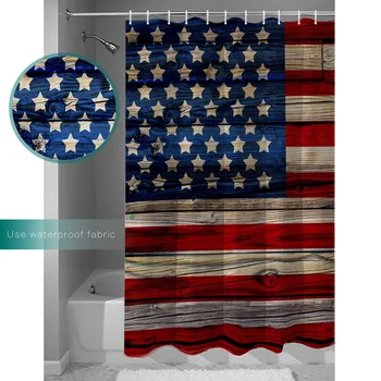 WARMTOUR Sprchový Záves Americkej Vlajky Nepremokavé Sprchový Záves Kúpeľňa Decor