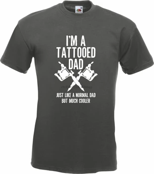 Otec Otec Tetovanie Tattoed Otec Mens Atrament Potiah Funny T-Shirt Darček