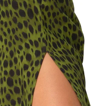 Ženy Ceruzku Sukne Nad Kolená Krajky-Up Green Leopard Tlač Vysoký Pás Dlhé Tenké Dámske Letné Sukne Split