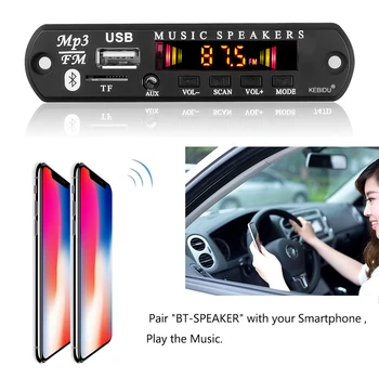 FM Rádio do Auta Prehrávač MP3 Dekodér Rada Bluetooth 5.0 Prijímač Farebný Displej TF USB, 3.5 Mm AUX Audio Pre Iphone 10
