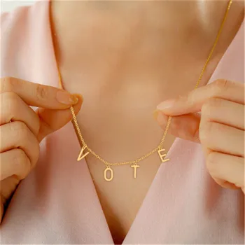 Hlasovanie Náhrdelník Bývalá Prvá Dáma Hlasovať Počiatočné Náhrdelník pre Ženy Nosia Rovnaký Hlas Náhrdelník Slobodu, Rovnosť Šperky