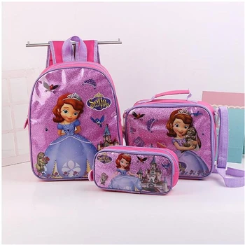 3ks Disney princezná deti batoh obed Elsa taška ceruzka cartoon prípade Mrazené kabelka, dievča, chlapec, darček taška pre školy študent