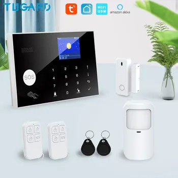 Tugard Tuya Wifi, Gsm Domov Zlodej Bezpečnostný Alarm Systém je 433MHz Aplikácií, Ovládanie LCD Dotyková Klávesnica 11 Jazykov Bezdrôtový Alarm Kit