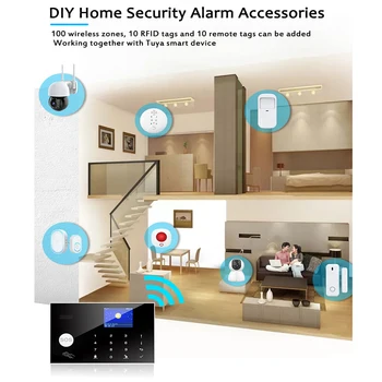 Tugard Tuya Wifi, Gsm Domov Zlodej Bezpečnostný Alarm Systém je 433MHz Aplikácií, Ovládanie LCD Dotyková Klávesnica 11 Jazykov Bezdrôtový Alarm Kit