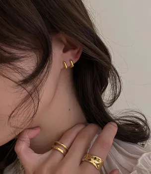 Malé Jednoduché Štvorcové Náušnice Pre Ženy Móda Ucho Šperky, Piercing Mini Gold Earings Kórejský Geometrické Náušnice Dievčatá Darček