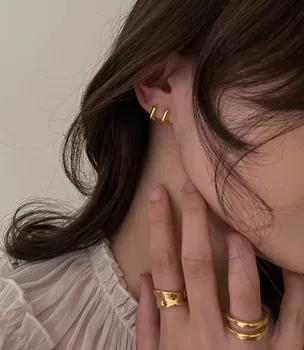 Malé Jednoduché Štvorcové Náušnice Pre Ženy Móda Ucho Šperky, Piercing Mini Gold Earings Kórejský Geometrické Náušnice Dievčatá Darček