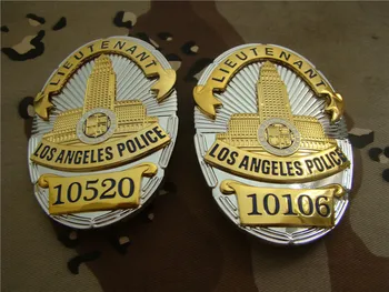 Spojené Štáty LA Los Angeles Odznaky LAPD PORUČÍK Tričko Klope Odznak Brošňa Pin Insígnie Odznak 1:1 Darček Cosplay