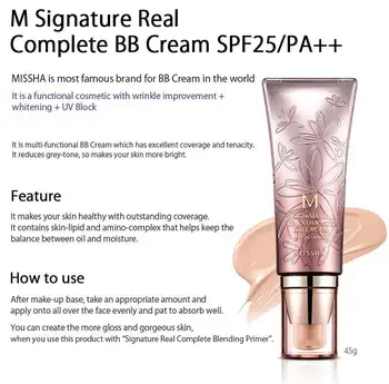 Pôvodné MISSHA M Perfect Cover BB Cream Signature Real Complete BB Krém Nepremokavé Oživiť Korektor Izolácie KoreaCosmetics