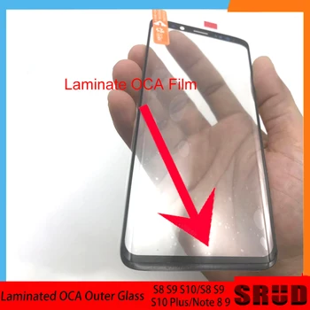 5 ks Laminát OCA Lepidlo Film Vonkajšie Sklo Objektívu Pre Samsung Galaxy S8 S9 S10 Plus Poznámka 8 9 Dotykový LCD Displej Zakrivené Opravy Dielov