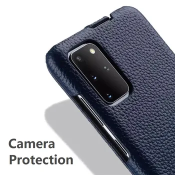 Skutočné Cowhide Kožené puzdro pre Samsung Galaxy Note 20 Ultra Vertikálne vyklápací Kryt pre Samsung Poznámku 20 Prípade Podnikania Puzdro Tašky