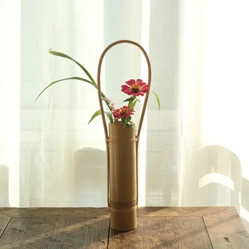 Bambusové Kvetinové Vázy Rastlín Úložný Kôš Ručné Japonský Štýl Stola Organizátor Držiak Na Podporu Domácej Tabuľka Dekor