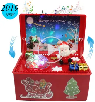 Spev, Hudba Santa Claus Darčekovej krabičke, Santa Spev Blikajúce Farebné Premietacie Vianočné Hračky, Vianočné Elektrické Bábiky Darček pre Deti