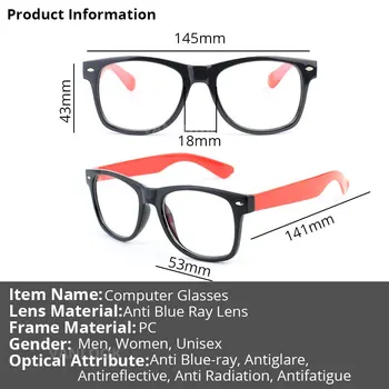 Dámske Modré Svetlo Blokuje Počítač Okuliare Oculos De Grau Predstavenie Rám Pre Mužov Okuliare Anti-Reflexná UV400