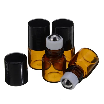20pcs 1ml Prázdne Prejdite na Sklenené Fľaše Mini Amber Esenciálny Olej Parfum Fľaše Naplniteľné Kontajner Podstate Rastlinný Olej Ukladanie