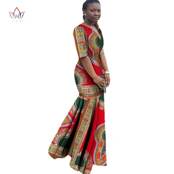 Africké Šaty pre Ženy Dashiki Africkej Tlače Oblečenie Polovičný Rukáv Morská víla Šaty Maxi Party Šaty BRW Plus Veľkosti 6XL WY406