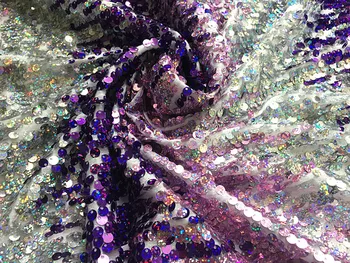 100*125 cm Fialová Gradient Flitrami Textílie pre Šaty Fahion Oblečenie