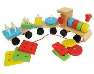 Tvar Tri Časti Bloky Autá Malý Traktor Vlak Ochrany Životného prostredia Drevená Hračka Vlaku, hračky pre deti,