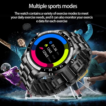 LIGE 2020 Nové Módne Smartwatch Bluetooth Hovor Športové pánske Hodinky Srdcovej frekvencie Monitorovania pre Ovládanie Hudby Nepremokavé Smart Hodinky Muž