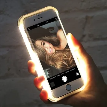 Žiariace svetlo Telefón puzdro pre iPhone 11 12 pro max 7 8 X Plus Ideálne Selfie puzdro pre iPhone XS MAX XR 6 6s Plus 5 5s