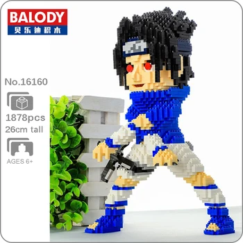 Balody 16160 Anime Naruto Uchiha Sasuke Ninja 3D Model 1878pcs DIY Mini Diamond Kvádre, Tehly, Budova Hračka pre Deti, žiadne Okno
