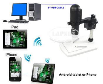 1080P FULL HD, WIFI a USB Digitálny Mikroskop pre ios Telefón Pad Android Tablet Samsung Videa Foto 10x~200 x Zväčšenie, Fotoaparát