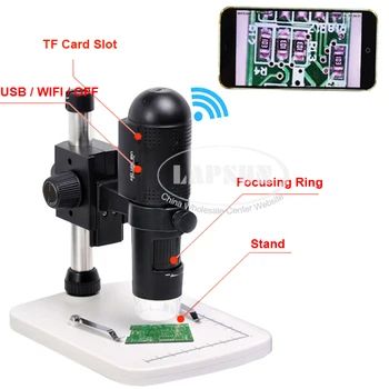 1080P FULL HD, WIFI a USB Digitálny Mikroskop pre ios Telefón Pad Android Tablet Samsung Videa Foto 10x~200 x Zväčšenie, Fotoaparát
