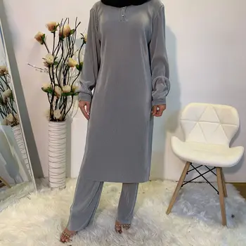 2 Kus Ženy Moslimských Sady Hidžáb Dubaj Abaya Turecko Malajzia Islamské Modlitby Oblečenie Turecké Nohavice Vyhovovali Musulman Komplety