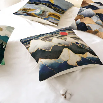 Japonský Abstraktné krajinomaľbou Série Bielizeň Dekoratívny Vankúš Vankúše na Pohovke Pillowcover Dekoratívne