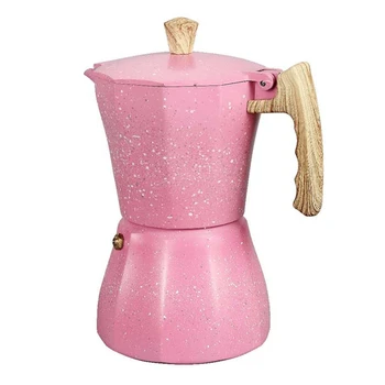 Latte Moka kávovar talianskej Moka Espresso Cafeteira Percolator Hrniec varnou doskou kávovar Ružová 300 ml
