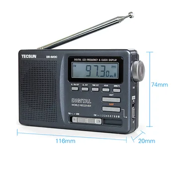 TECSUN DR-920C Digtal Fm Rádio, Displej, FM/MW/SW Multi Kapela Prenosné Rádio Full Band Rádio Hodiny