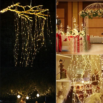 600 Led Vína svetlá Medený Drôt Pobočky svetlá led víla string svetlá Plug-In Adaptér Kaviareň Vianočné Svadobné Party Dekorácie