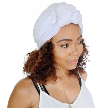 Bavlna twisted moslimských turban spp ženy soild farba headwraps kapoty turban africain femme india klobúk turbante mujer chemoterapii spp