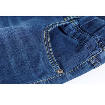 Dirweimon 2019 nové hnojivo plus vysoký pás tuku nohavice voľné veľké veľkosti, ležérne pánske džínsy 4XL 5XL 6XL 7XL