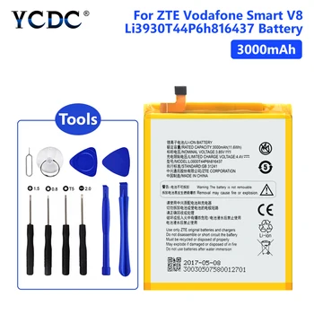 Náhradné Batérie Lítium Telefón Bateria Batérie Li3930T44P6h816437 Nabíjateľná Pre Vodafone Smart V8 3000mAh + Nástroje