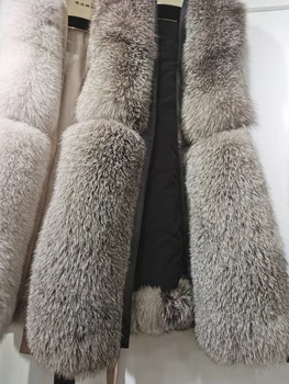 ZDFURS * 2020 nový štýl golden fox kožušiny vesta kvalitných Prírodných fox kožušiny gilet dlho štýle fox kožušinový Kabát Zimná Bunda Ženy
