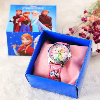 Disney farba box detské hodinky skvelého komiksu sledovať chlapec a dievča mrazené Mickey mouse princezná bábiky hračky Quartz hodinky