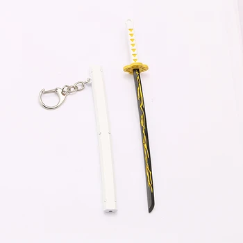 Anime Démon Vrah: Kimetsu č Yaiba Cartoon Kamado Tanjirou Meč Keychain Čepeľ Ghost Keyring Zbrane Model Cosplay Šperky