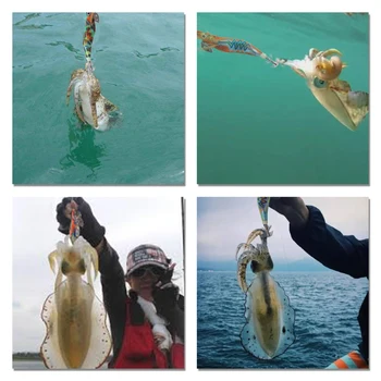 20Pcs Svetelný Prípravky Rybárske Lure Krevety Lákať Návnadu Viesť Záťaže Squid Háčik Prípravky Octopus Sépie Krevety Návnad Veľkosť 2.5#3#