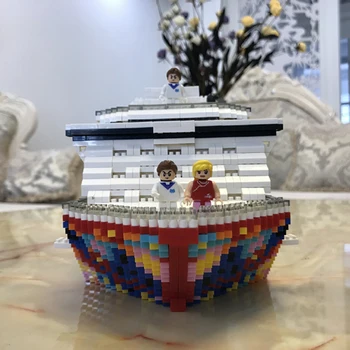 Na Luxusnej Výletnej Lodnej Loď Veľká Loď 3D Model 4950pcs DIY Diamond Mini Budovy Malé Kvádre, Tehly Hračka pre Deti, žiadne Okno