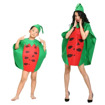 Deti, Dospelí, Halloween Party, Deň Detí Cartoon Ovocie vodný Melón Cosplay Kostýmy Oblečenie pre Chlapca, Dievča