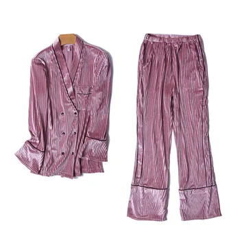 JRMISSLI Pyžamá Pre Ženy Jeseň Zima 2018 Nové Pijama Sexy Pyžamo Femme Sleepwear Pyžamá Nastaviť Zlato Velvet Tepláková súprava