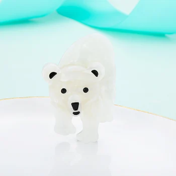 MAIKALE Akryl Polar Bear Zvierat Brošňa pre Ženy, Mužov, Biela Živice Brošňa Kolíky Odznak Šatkou Vyhovovali Klope Príslušenstvo Šperky Darček