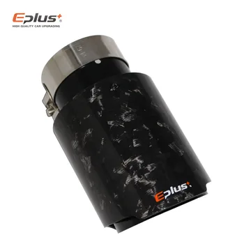 EPLUS Auto Lesklý Scatter Vzor Carbon Fiber Šál Tip Výfukových Potrubí Šatiek Nástavec Univerzálny Rovno z Nehrdzavejúcej BK