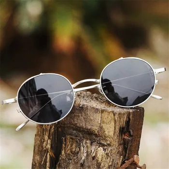 Malé Okrúhle slnečné Okuliare Ženy, Luxusné Steampunk Slnečné Okuliare pre Mužov Vintage Transparentné Objektív Anti-modré svetlo Okuliare Dámy UV400