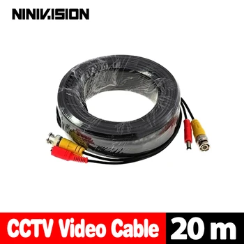NINIVISION 65ft(20m) BNC Video Moc Siamské Kábel pre Dohľad CCTV Kamery Príslušenstvo DVR Auta