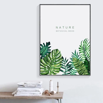 Príroda Tropické Monstera Čerstvý Listový Rastlinné Steny Umelecké Plátno Na Maľovanie Nordic Plagáty A Potlačou Obrazov Na Stenu Pre Obývacia Izba Dekor
