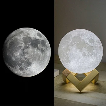 3D Tlač Mesiac Svietidlo Nabíjateľné luny USB LED Nočné Osvetlenie, Dotykový Snímač Tabuľka Stolná Lampa Domova Narodeniny Kreatívne Darčeky