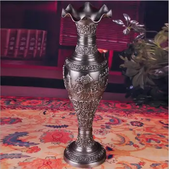Európske Staroveké tin farba kovu Vintage váza zinok kovové kvety, vázy stole váza, pre domáce dekorácie, vázy HP018
