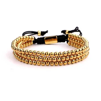 Hot predaj kvalitné luxusné 4 mm z nehrdzavejúcej ocele perličiek muži ženy módne šperky náramok darček pre jej/mu